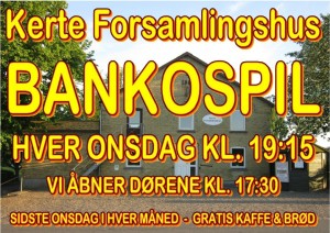 Bankospil i Kerte Forsamlingshus @ Støtteforeningen for Kerte Forsamlingshus | Aarup | Danmark